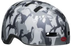 Bell Lil Ripper Kinder Fahrradhelm - Camosaurus 16 Bell Lil Ripper Kinder Fahrradhelm - Camosaurus -Sportausrüstung 210208027 bell lil ripper camosaurus matte gray silver front right