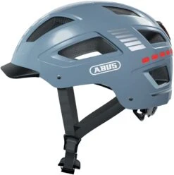 Sportausrüstung 44 ABUS Hyban 2.0 LED Fahrradhelm - Signal Glacier Shiny