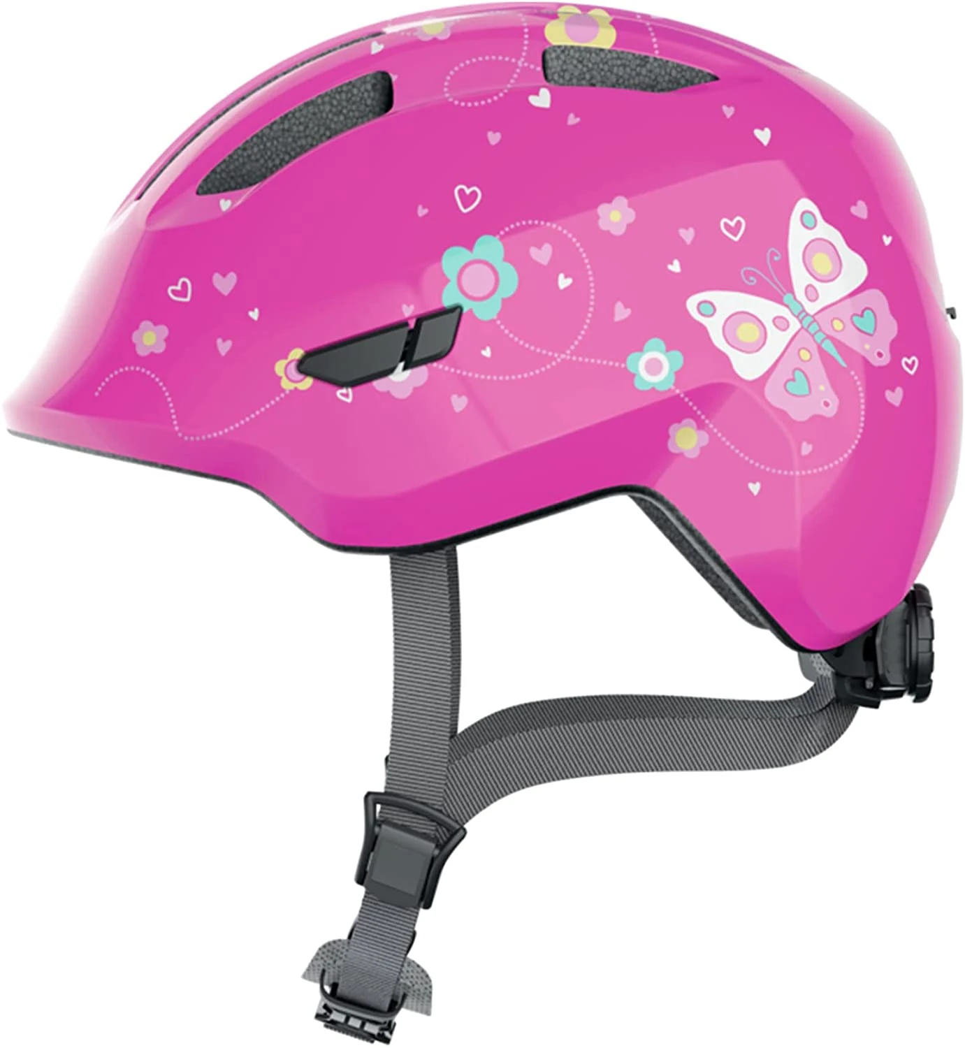 ABUS Smiley 3.0 Kinder-Fahrradhelm - Pink Butterfly 3 ABUS Smiley 3.0 Kinder-Fahrradhelm - Pink Butterfly