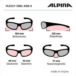 Alpina Flexxy Cool Kids II - White Gloss 11 Alpina Flexxy Cool Kids II - White Gloss -Sportausrüstung Alpina Flexxy Cool Kid 2 Kindersonnenbrille z abmessungen 1