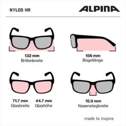 Alpina Nylos HR Sportbrille - White Purple Gloss 11 Alpina Nylos HR Sportbrille - White Purple Gloss -Sportausrüstung Alpina Nylos HR Sportbrille z Abmenssungen