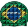 HEAD CAP FLAG SUEDE RHOUMB-Italia -Sportausrüstung Head Cap Schwimmkappe Flag Brasil