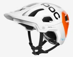 POC Tectal Race Spin NFC Mountainbike-Helm - Hydrogen White/Fluorescent Orange AVIP