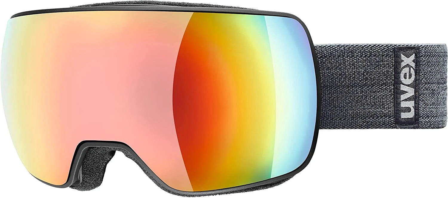 Uvex Compact FM Skibrille - Black Mat/mirror Rainbow 3 Uvex Compact FM Skibrille - Black Mat/mirror Rainbow