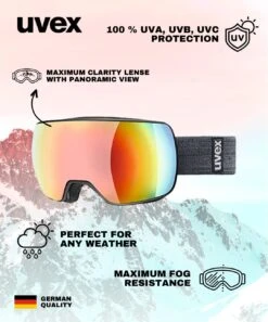 Uvex Compact FM Skibrille - Black Mat/mirror Rainbow 11 Uvex Compact FM Skibrille - Black Mat/mirror Rainbow -Sportausrüstung uvex compact skibrille black mat rainbow s3 5