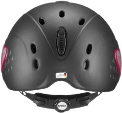 Uvex Onyxx Kinderreithelm - Glamour Black Pink Mat -Sportausrüstung uvex onyx glamour kinder reithelm black pink 3