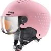 Uvex Rocket Jr. Visor Visier Kinder-Skihelm - Pink Confetti Mat -Sportausrüstung uvex rocket jr visor visier kinderskihelm pink confetti mat 1