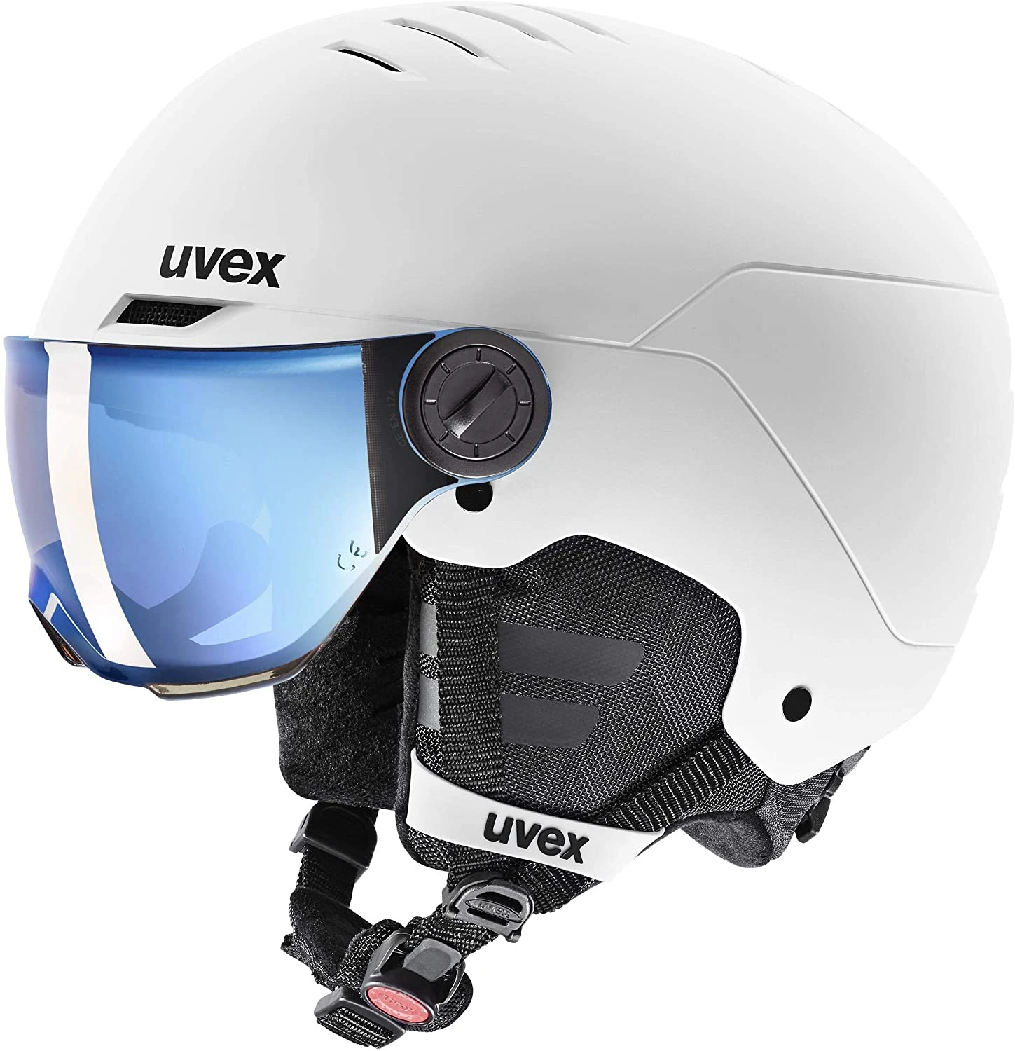 Uvex Rocket Jr. Visor Visier Kinder-Skihelm - White Black Mat 3 Uvex Rocket Jr. Visor Visier Kinder-Skihelm - White Black Mat