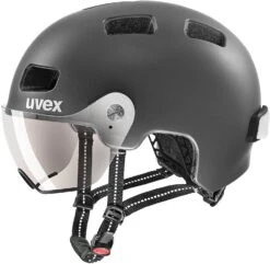 Uvex Rush Visor Visier Fahrradhelm - Dark Silver Mat