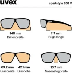 Uvex Sportstyle 806 V Vario Sportbrille - White 13 Uvex Sportstyle 806 V Vario Sportbrille - White -Sportausrüstung uvex sportstyle 806 V selbsttoenende Sportbrille Vollrahmen black mat 6 1